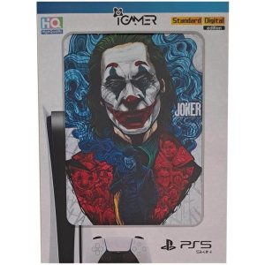 برچسب کنسول PS5 FAT (iG) طرح جوکر قرمزآبی