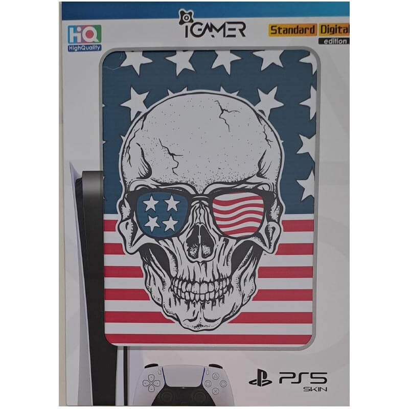 برچسب کنسول PS5 FAT (iG) طرح اسکلت آمریکا - Image 2