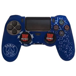 روکش دسته PS4 طرح PSG آبی با آنالوگ
