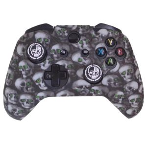 کاور دسته XBOX ONE طرح جمجمه چشم سبز Skulls