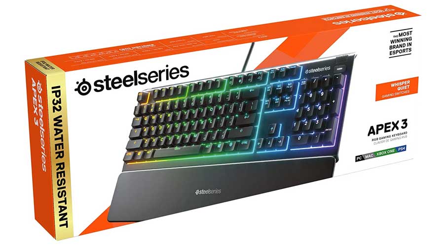 کیبورد گیمینگ استیل سریز مدل SteelSeries Apex 3