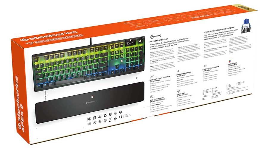 کیبورد گیمینگ RGB مدل SteelSeries Apex 5