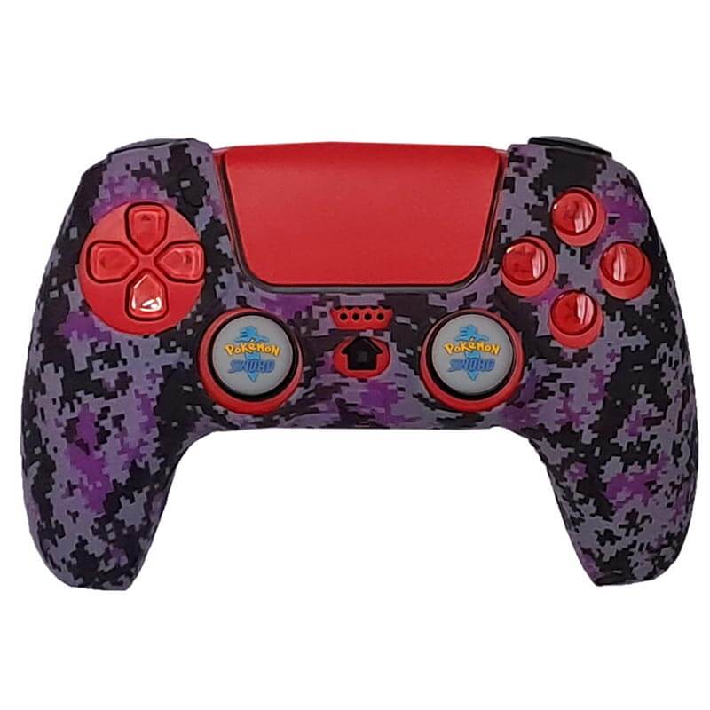 محافظ دسته PS5 طرح پیکسلی بنفش