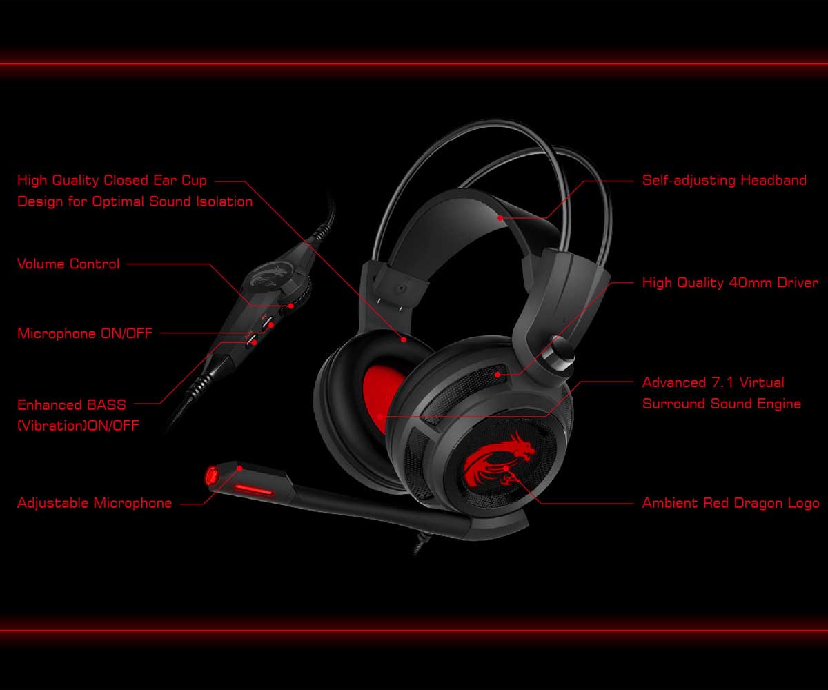 خرید هدست گیمینگ ام اس آی مدل MSI DS502