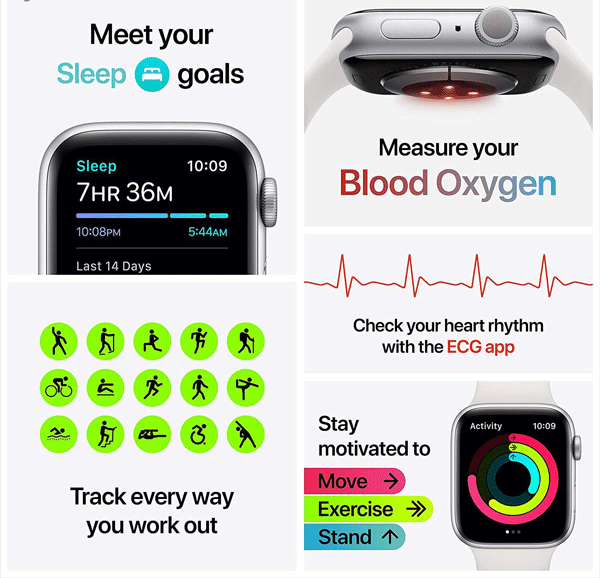 ساعت هوشمند اپل سری 6 مدل Aluminum Case 44mm