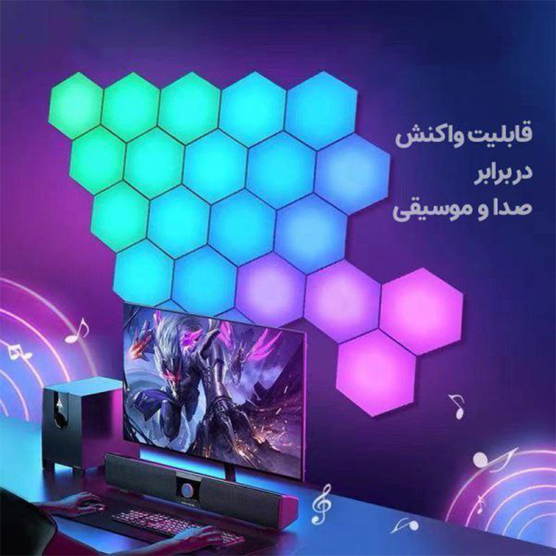پنل LED هوشمند لمسی شش ضلعی (6 عددی) - Image 8