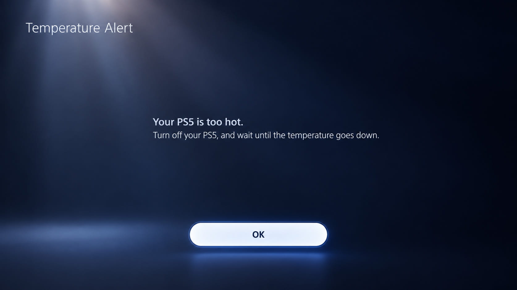 هشدار دمای بالای PS5
